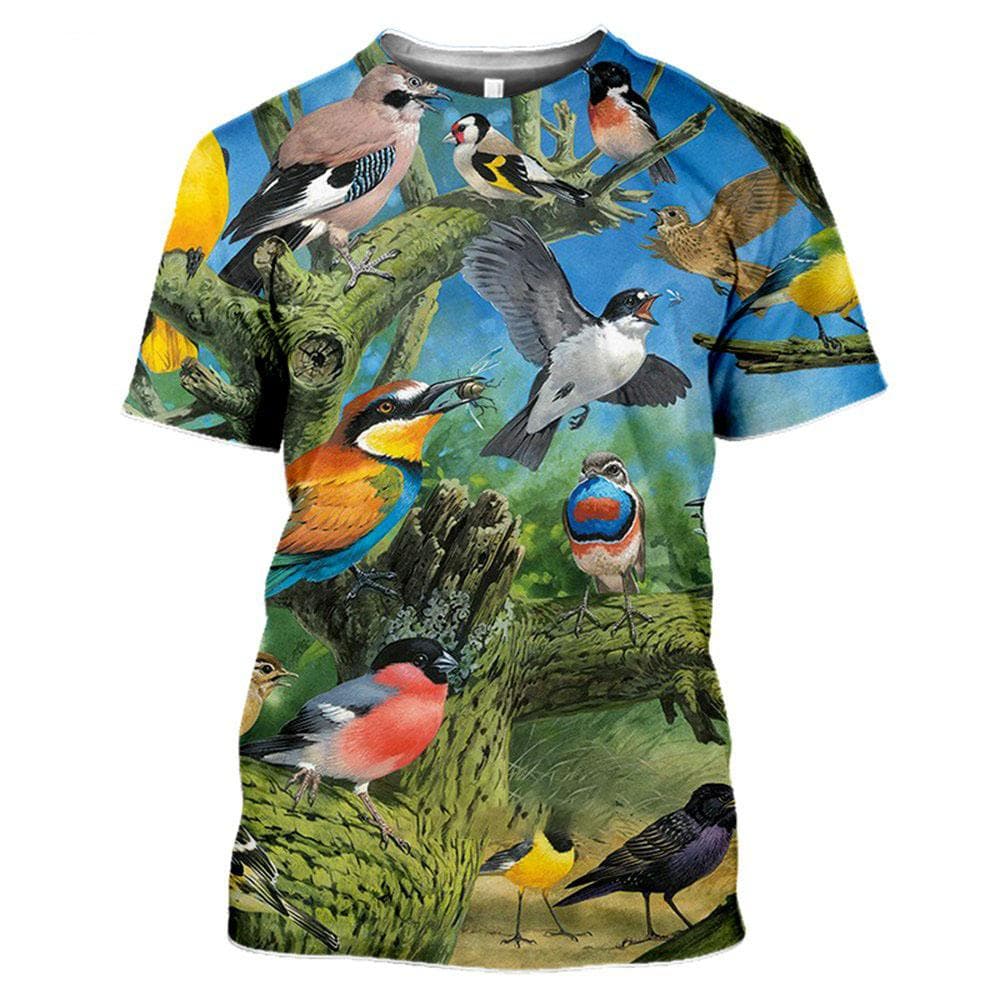 Sommer Bunte Tier Papagei grafik t-shirts Männer Mode Lässig Vögel Muster Lustige Tees Hip Hop harajuku Oansatz Gedruckt Tops cm