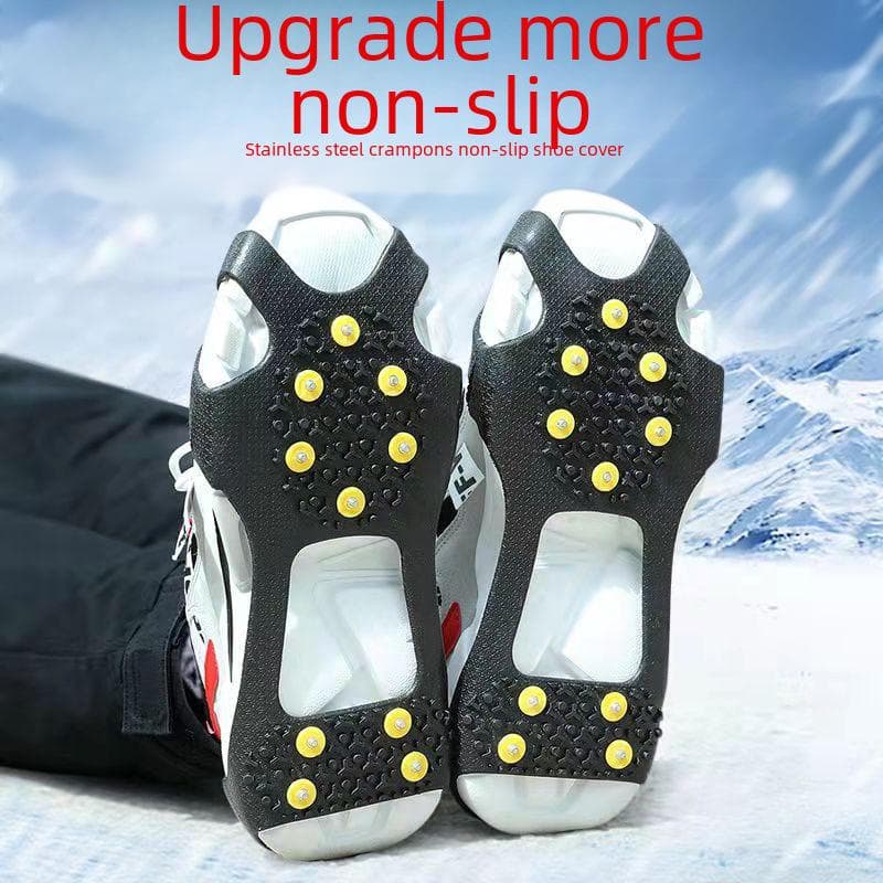 Unisex Outdoor Rutschfeste Silikon-Steigeisen - 10-Zahn Eis- & Schnee-Schuhspikes für Bergsteigen cm