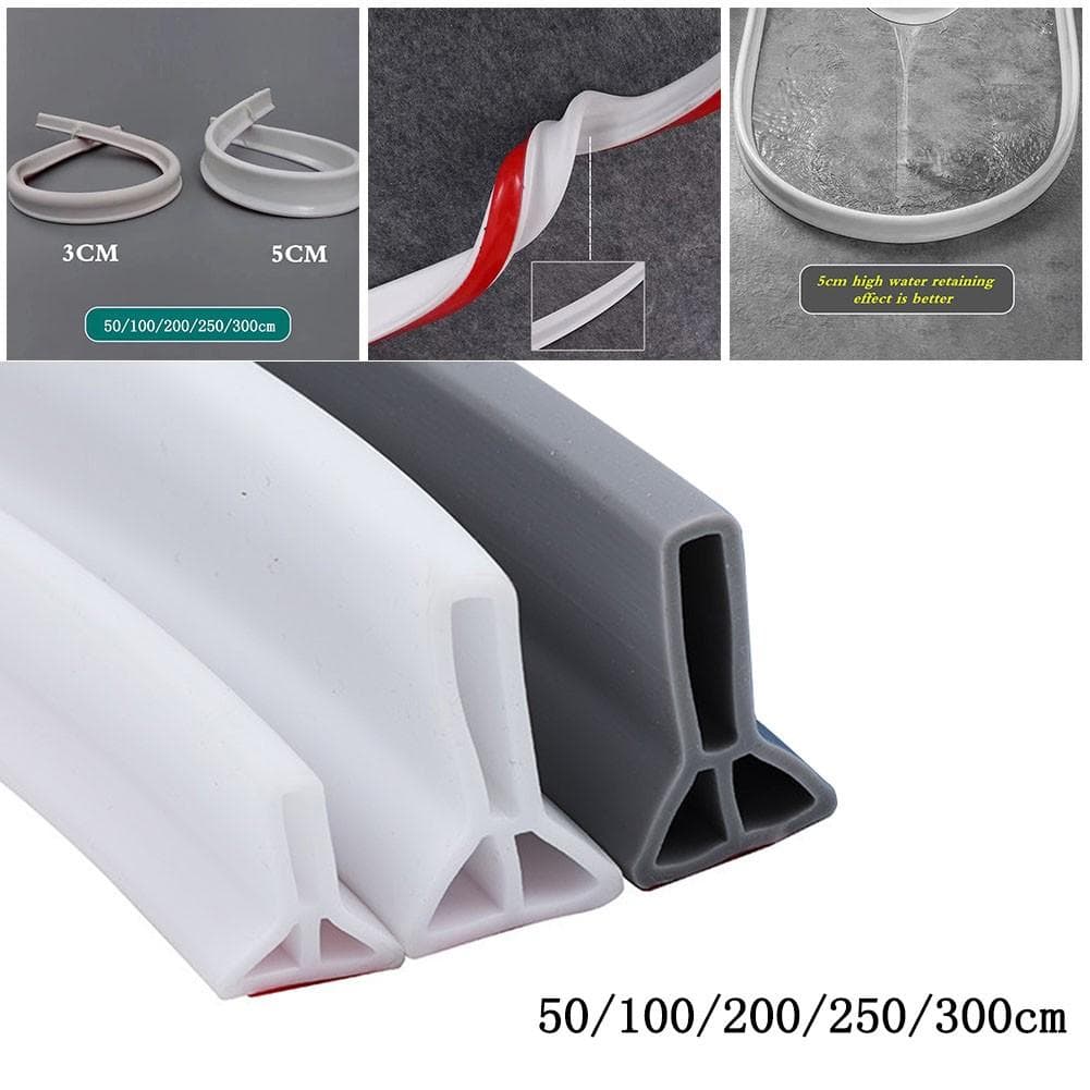 Flexibler Wasserstopperstreifen für Badezimmer, leicht zu formen, 50 – 300 cm Länge