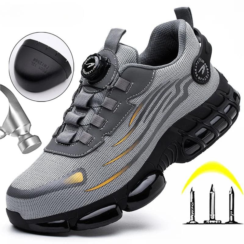 Rotierende Taste Neue Sicherheitsschuhe Männer Anti-smash Anti-punktion Arbeit Schuhe Mode Männer Sport Schuhe Sicherheit Schutz stiefel Männer cm