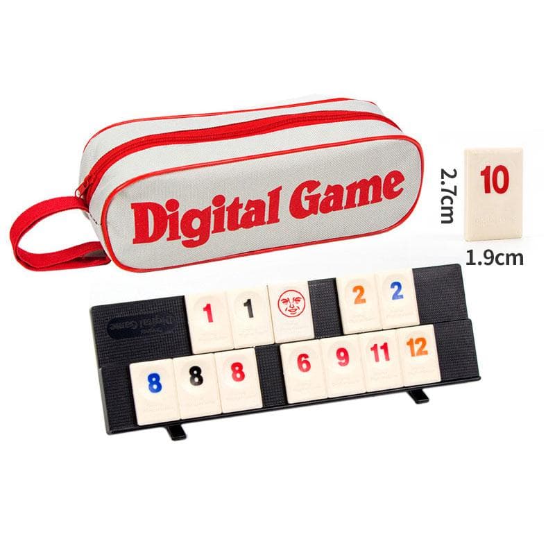 Reise-Rummy-Set, Rummikub, Rummy-Brix, Mahjong - Lockere Party, Brettspiele, Ziehspiele, Schach, Zahlenpaarspiel, Reisespiel champagner