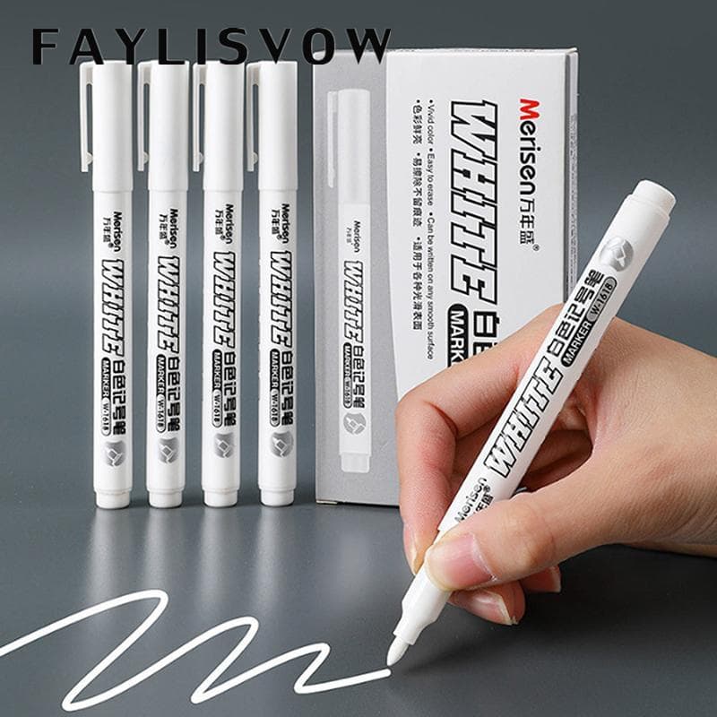 1 stück/12 stücke Weiß Marker Stift Farbe Fettige Wasserdichte Reifen Malerei Graffiti Stifte weiß