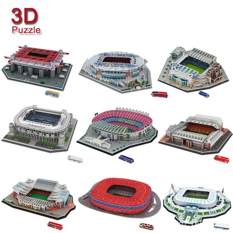 Großes Puzzle, zusammengebautes Fußballfeld-Modell, DIY-Einsatz, 3D-Puzzle, Spielzeug, handgefertigtes Geschenk, SZ