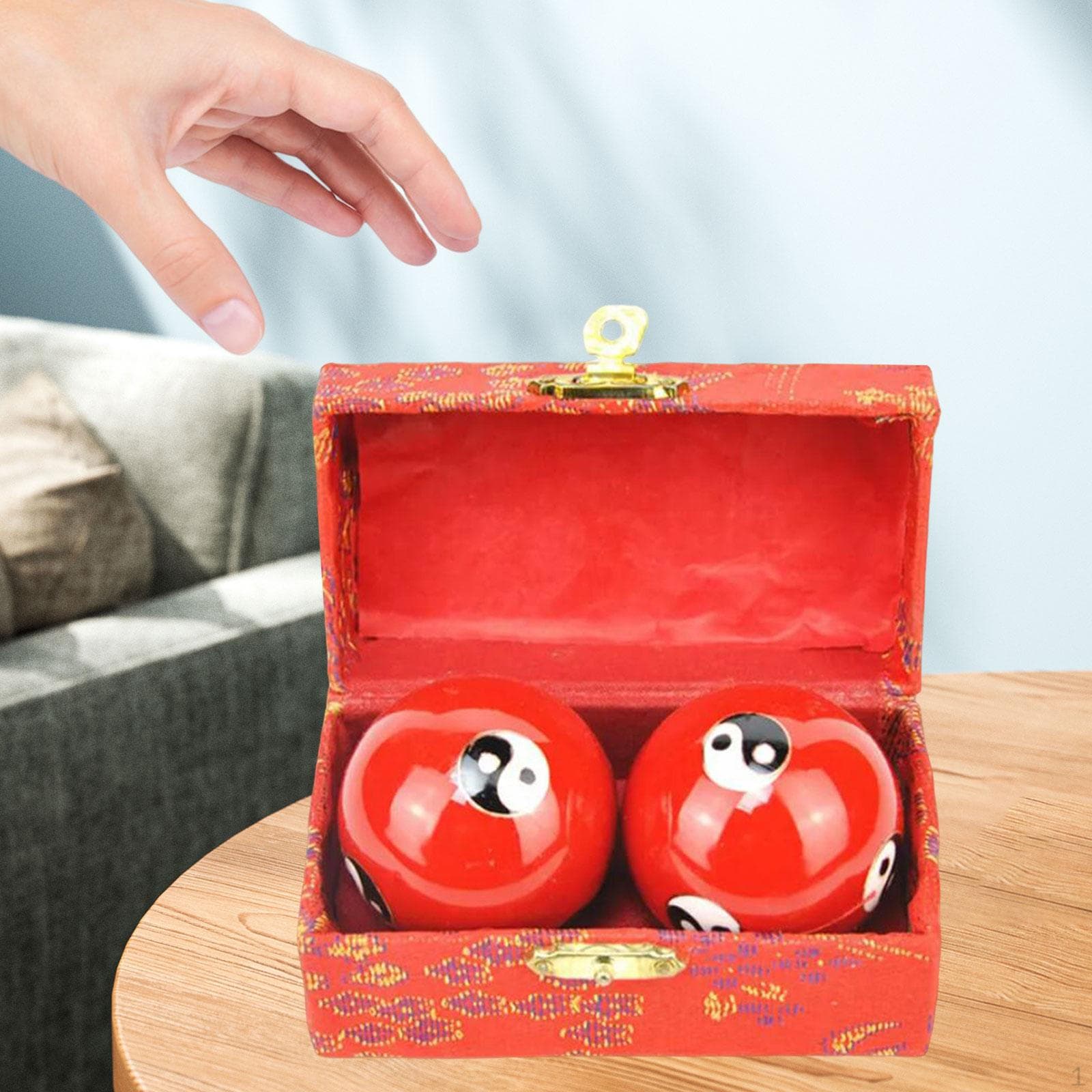 2 Stück Handmassagebälle Baoding mit Aufbewahrungsbox Langlebig Glatt Chinesische Übung