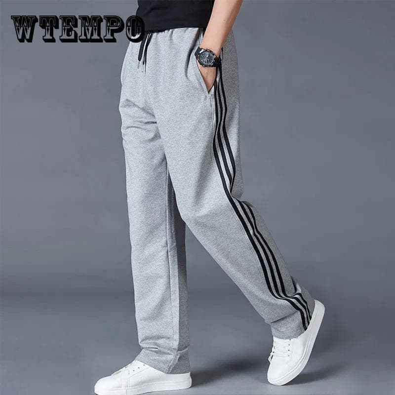 Frühling und Herbst Sport Hosen Männer Gerade Lose Gestreiften Casual Hosen Plus Größe All-match-Hose cm