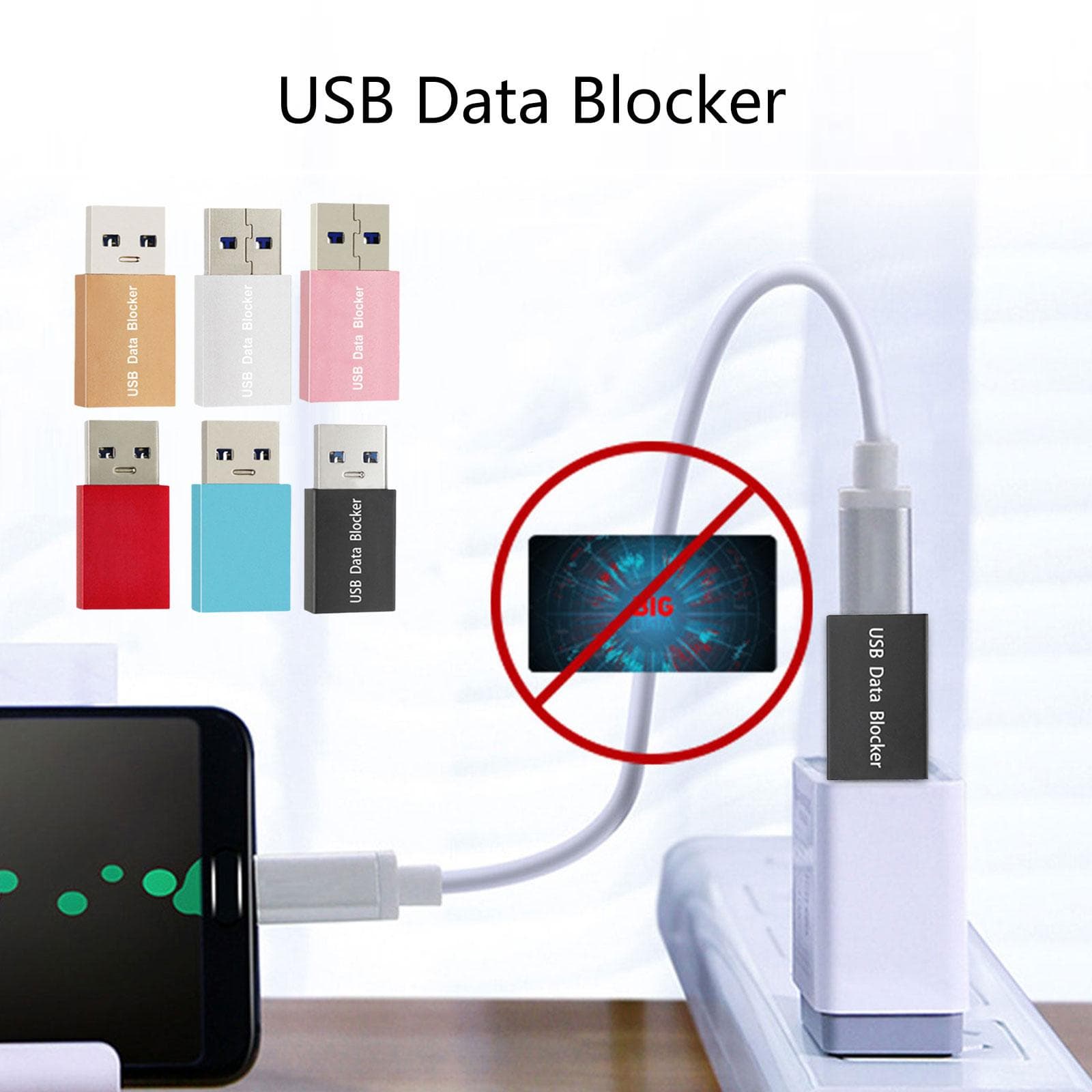 Hochleistungs-USB-Datenblocker für sicheres Laden. Unterstützt 12 V/3 A. USB-Defender für mehrere Geräte. Stabile Stromabgabe. gold