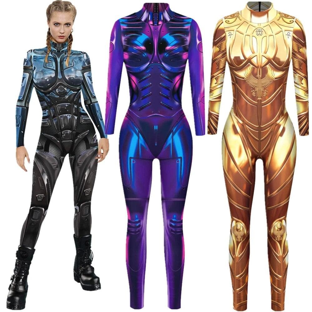 Punk Gothic Overall Catsuit Sexy Frauen Cosplay Kostüme Halloween Body cm