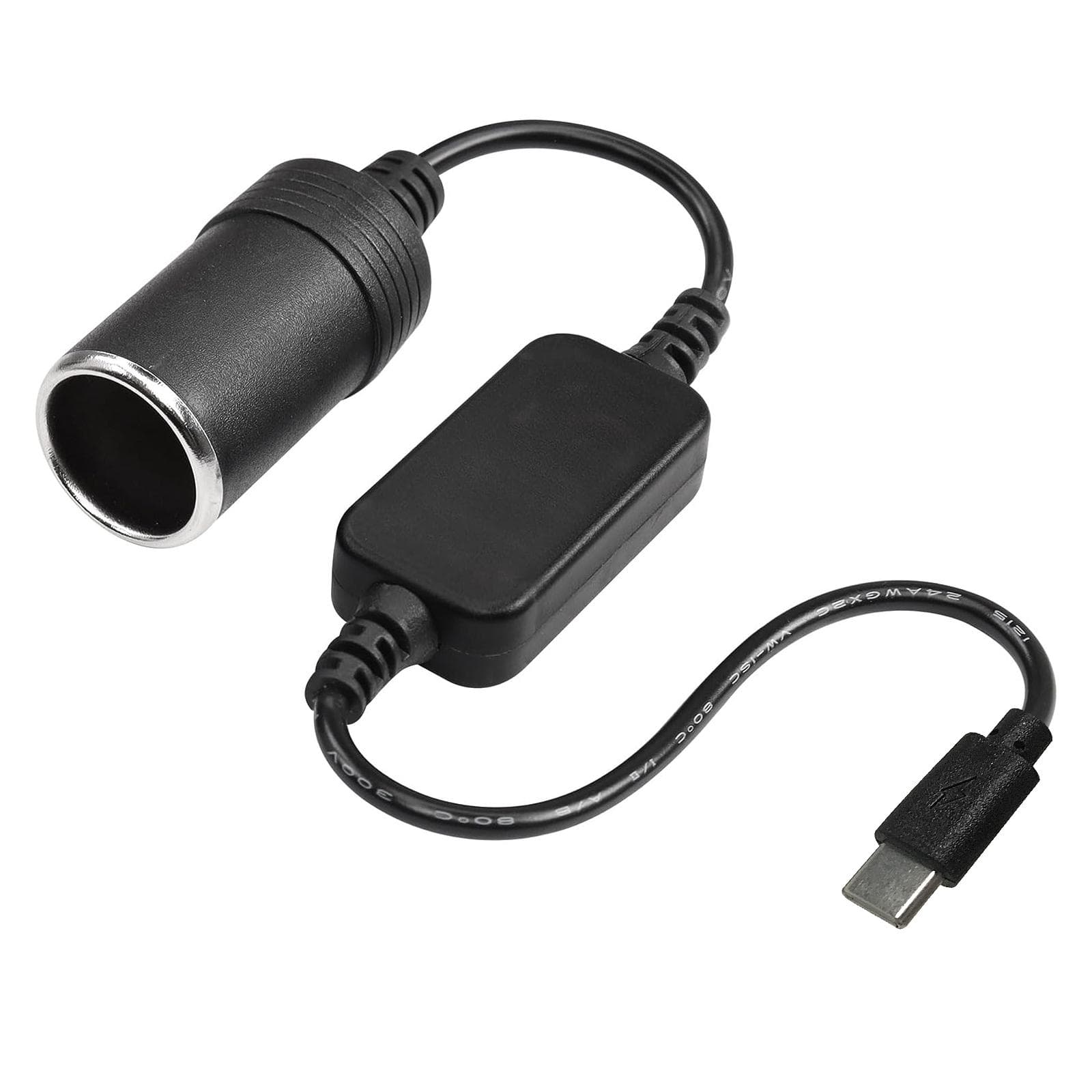 Adaptateur de Voiture USB C Mâle vers Prise Allume-Cigare de Voiture 9V 12V Câble Élévateur Cordon d'Alimentation Femelle pour Batterie Externe