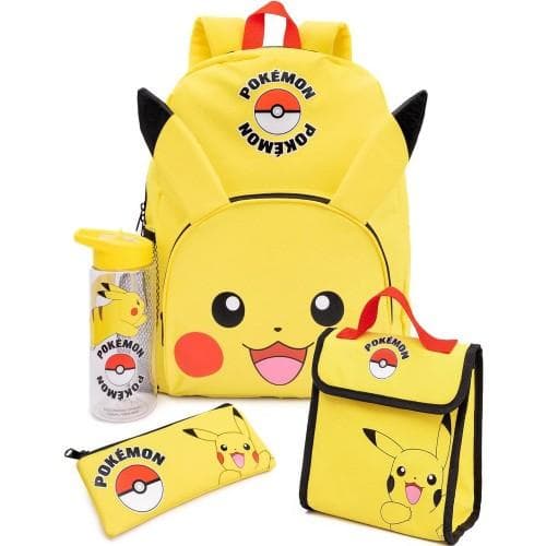 Pokemon Pikachu Lunchpaket und Rucksack-Set (Packung mit 4) gelb