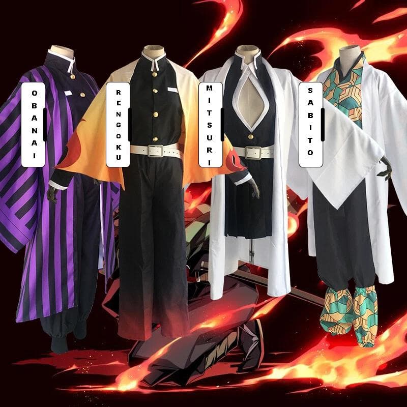 Neue Demon Slayer Kimetsu No Yaiba Cosplay Kostüme Kanroji Mitsuri Iguro Obanai 110cm