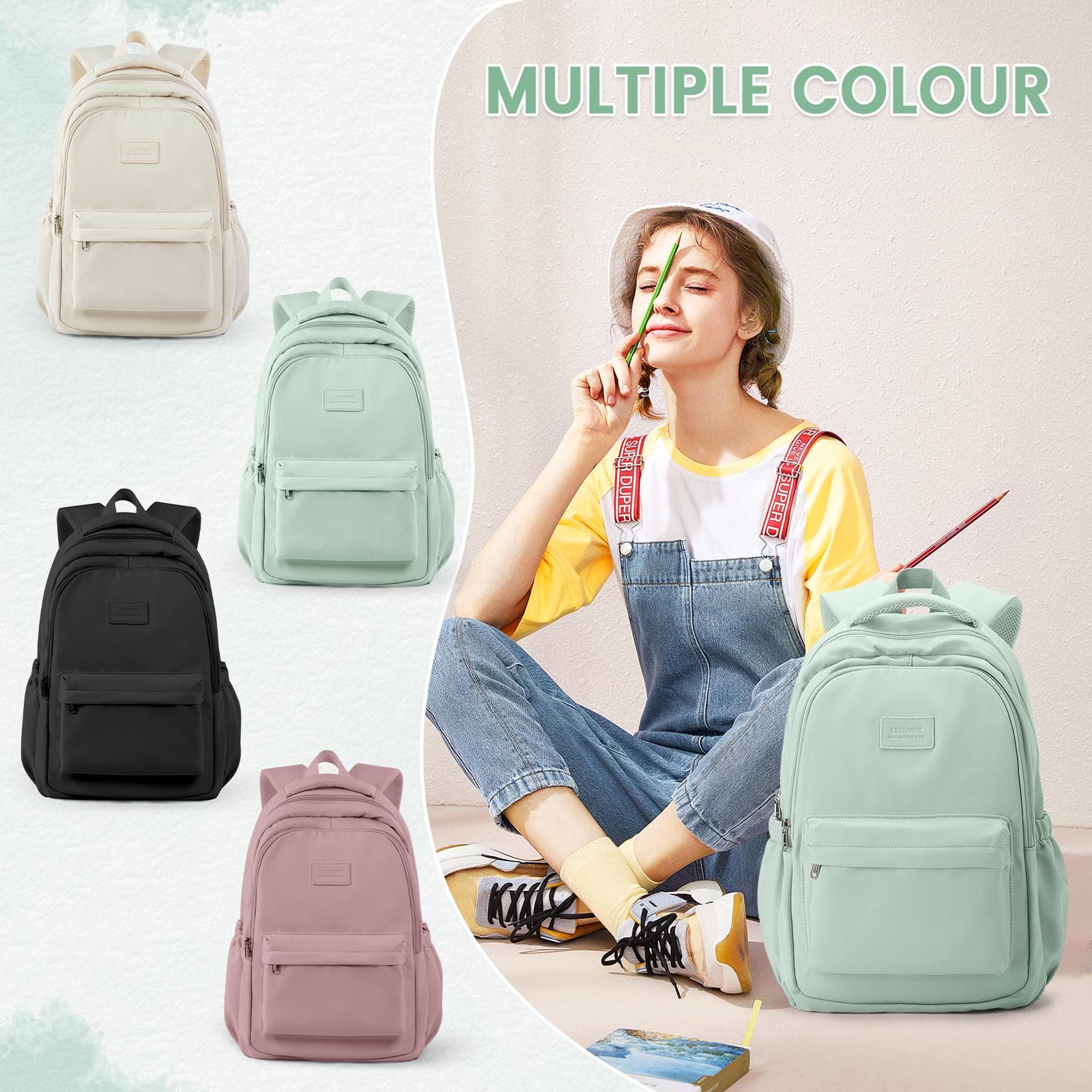 Multifunktionaler Laptop-Rucksack mit großem Fassungsvermögen, Schulrucksack für Oberstufenschüler, Lässiger Universitäts-Schulrucksack für