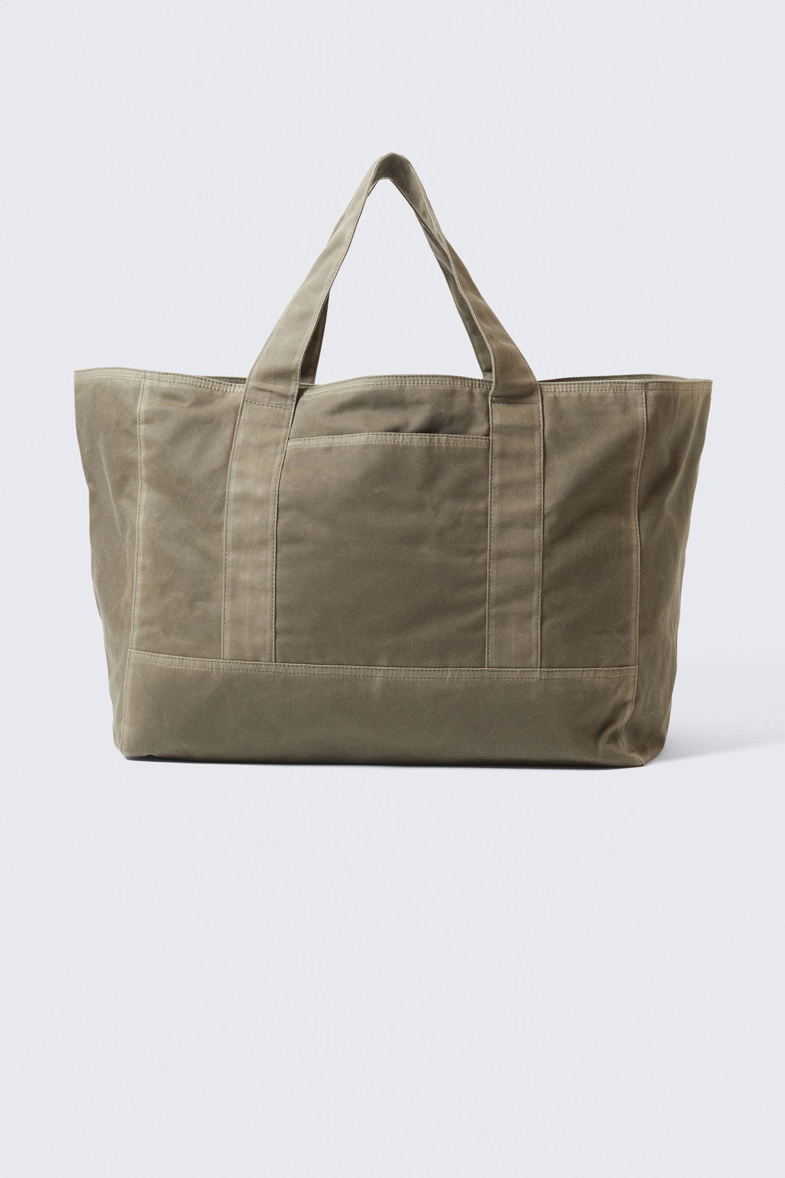 Large Waxed Cotton Canvas Tote Bag