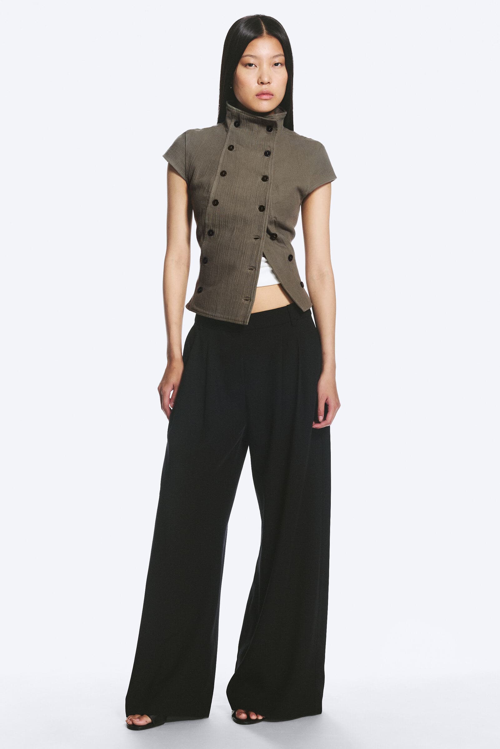 low waist Pleated suit trousers