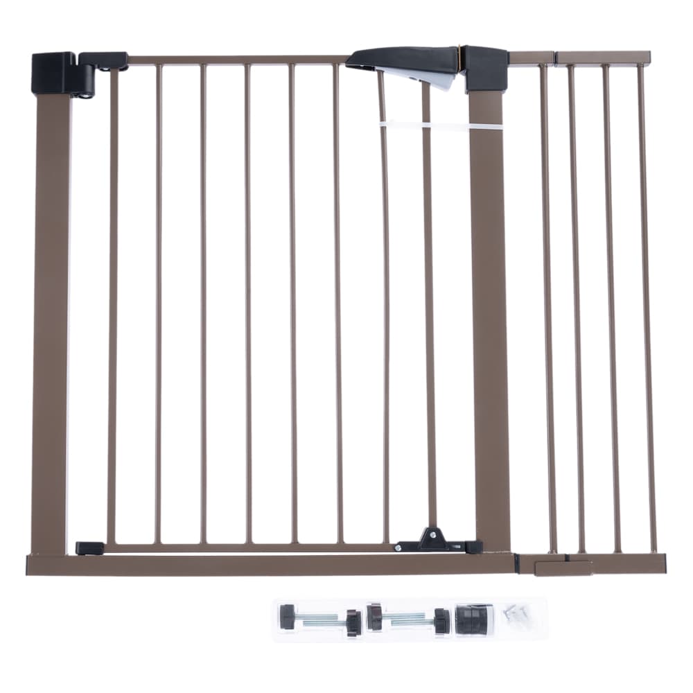 TIAKI Braunes Hundegitter mit Seitenteil - Höhe 78 cm, Breite 77 bis 103 cm