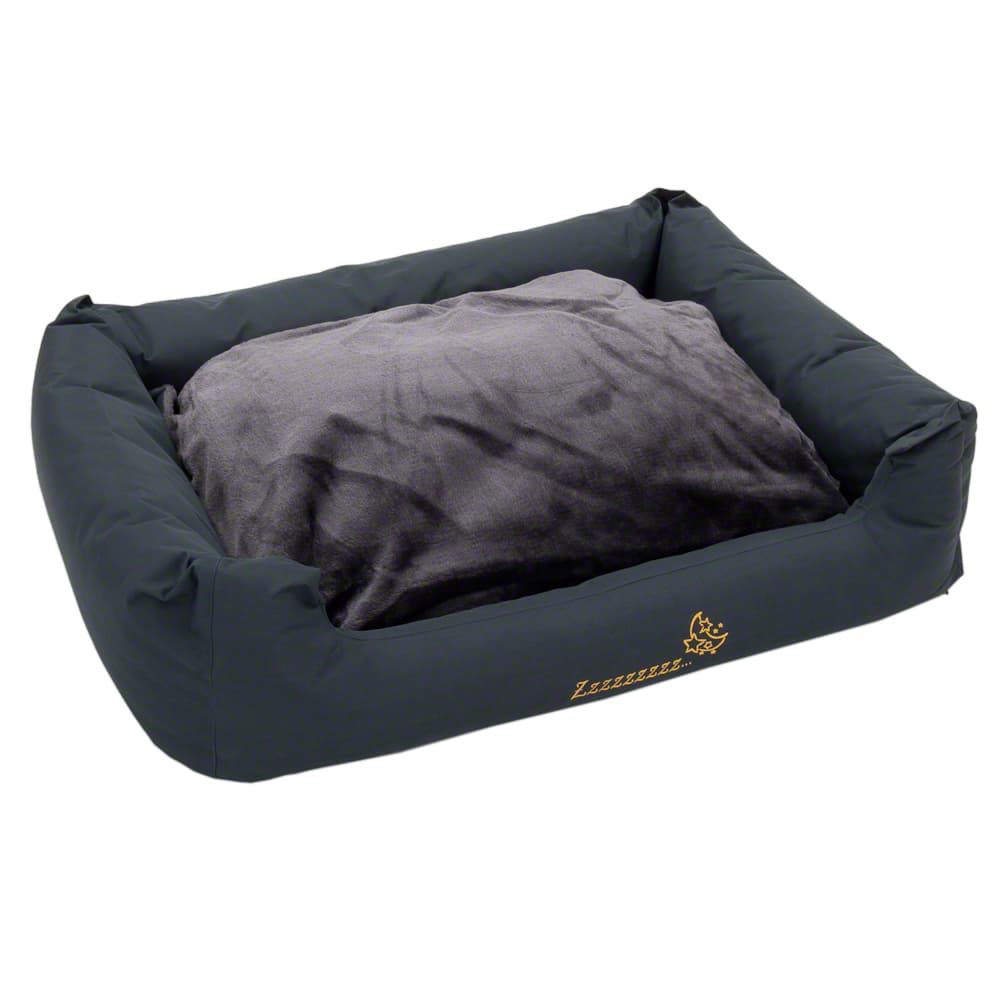 Hundebett Sleepy Time grey mit Kissen - L 80 x B 65 x H 30 cm