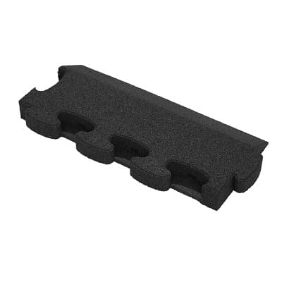 Gum-Tech Randstück "Abgeschrägt" für Fallschutzplatten, Schwarz, 6 cm
