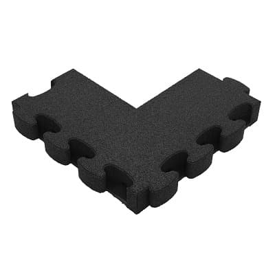 Gum-Tech Negatives Eckstück "Gerade" für Fallschutzplatten, Schwarz, 8 cm