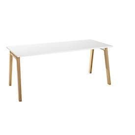 Schäfer Shop Select Schreibtisch Start Off Wood, Rechteck, A-Fuss, B 1800 x T 800 x H 735 mm, weiss/Holzoptik