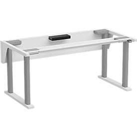 Treston QuatreX Gestell, elektrisch verstellbar, bis 300 kg, B 1825 x T 750 mm, lichtgrau RAL 7035