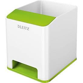 Stiftehalter Leitz WOW Sound, 1 Fach, Smartphone-Fach mit Soundverstärkung, weiss/grün