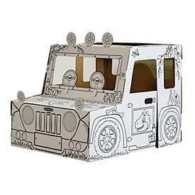 Bankers Box XL DINO-Truck Spielhaus aus Wellpappe, zum Ausmalen, Stecksystem, kinderfreundliche Tinten, FSC-zertifiziert, B 795 x T 977 x H 815 mm,