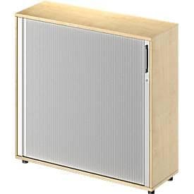 Schäfer Shop Genius Querrollladenschrank TETRIS WOOD, 3 OH, B 1200 mm, Höhe inkl. Gleiter, Ahorn-Dekor