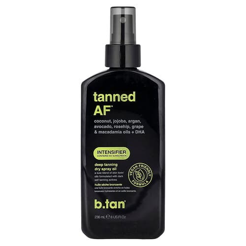 b.tan, Tanned AF®, Deep Tanning Dry Spray Oil, 8 fl oz (236 ml)