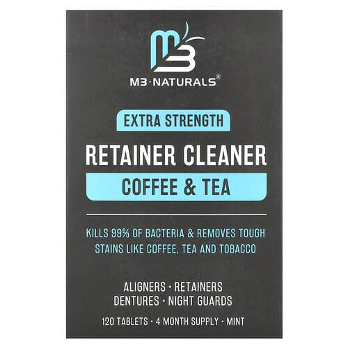 M3, Retainer Cleaner, Coffee & Tea, Mint, 120 Tablets