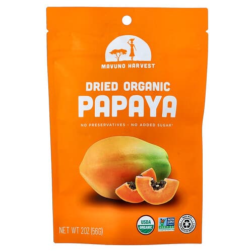 Mavuno Harvest, Organic Dried Papaya, 2 oz (56 g)
