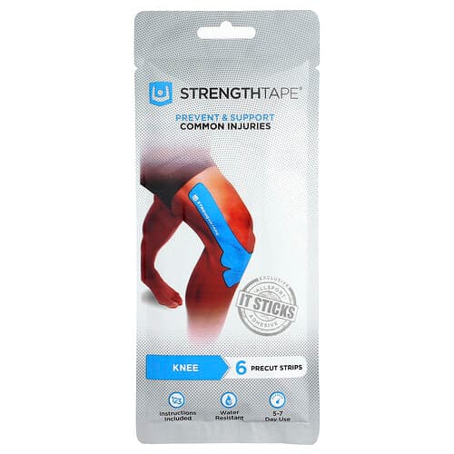 Strengthtape, Kinesiology Tape, Knee, 6 Precut Strips