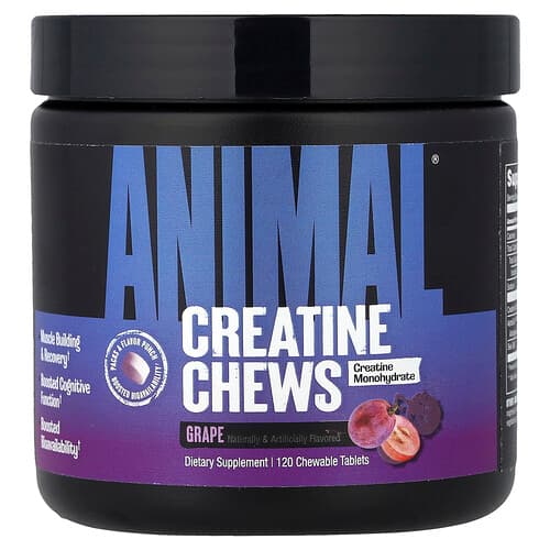 Animal, Creatine Chews, Grape, 120 Chewable Tablets
