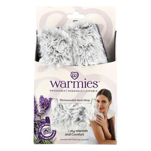 Warmies, Microwavable Neck Wrap, Marshmallow Gray, Relaxing Lavender, 1 Wrap