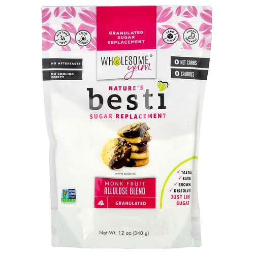Wholesome Yum, Besti, Granulated Sugar Replacement, Monk Fruit Allulose Blend, 12 oz (340 g)