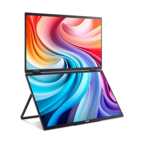 Acer PD3, Double Écran portable dépliable, PD163Q, Noir, 15.6", Full HD, IPS, 2x USB-C