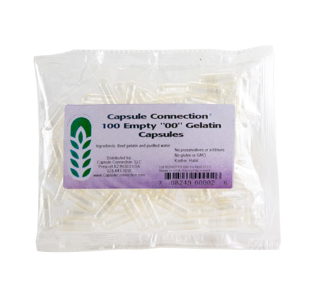 KLARE LEERE GELATINE KAPSELN (Grösse ""00"")
