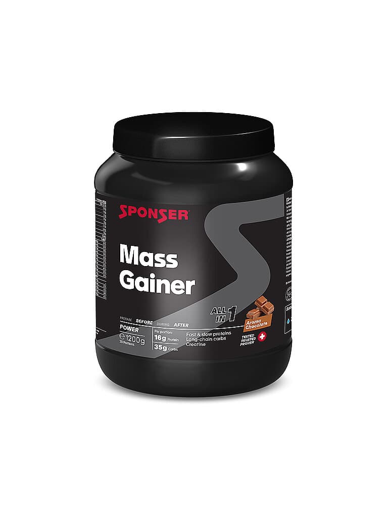SPONSER Mass Gainer Schokolade, 1200 g Dose bunt