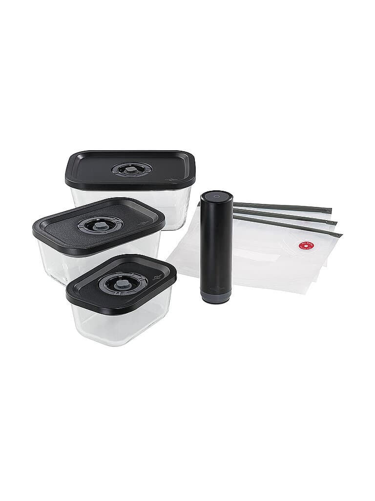 KÜCHENPROFI Vakuum Starter-Set 7 teilig EASYFRESH Glas/Schwarz schwarz