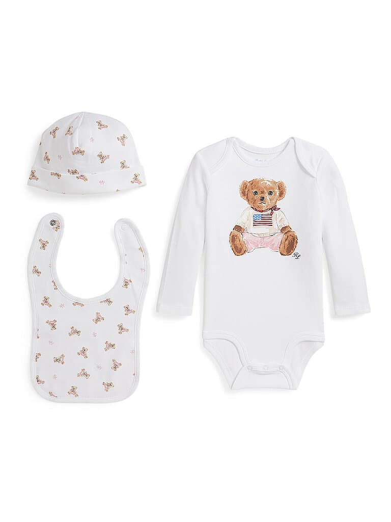 POLO RALPH LAUREN Baby Set 3-teilig weiss | 68