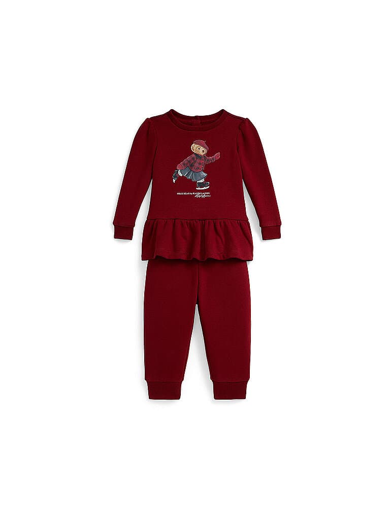POLO RALPH LAUREN Baby Set 2-teilig Sweatshirt und Hose dunkelrot | 74