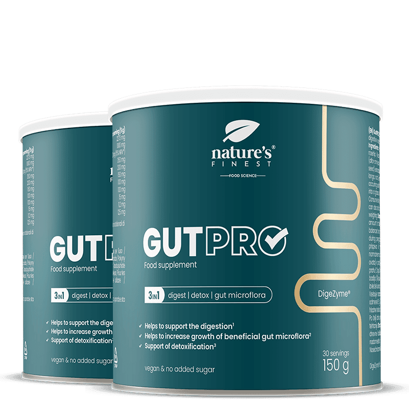 Nature's Finest GutPRO | Verdauungsenzyme + Ballaststoffe | Unterstützung Darmbalance, Detox + Verdauung | Amylase, Protease, Lipase, Cellulase,