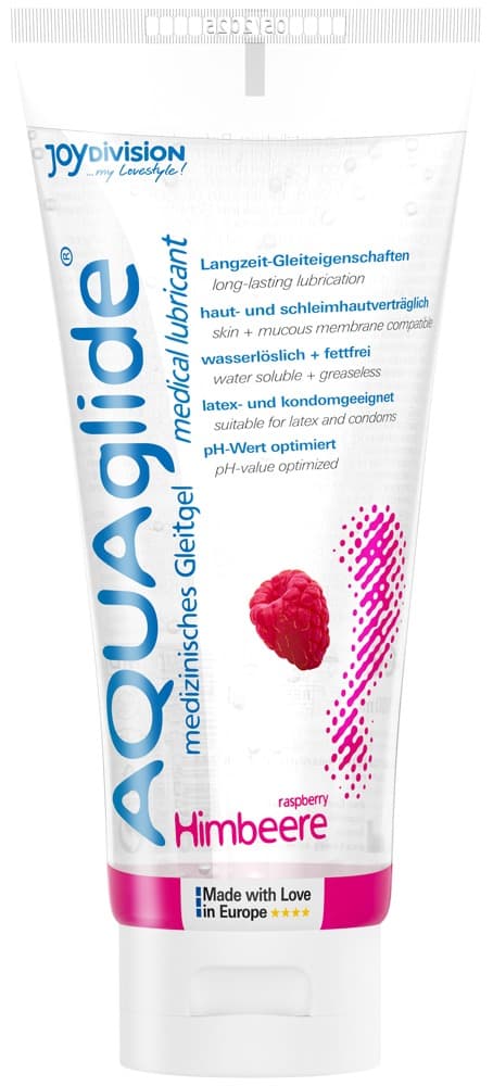 Gleitgel „AQUAglide Himbeere“ auf Wasserbasis, vegan