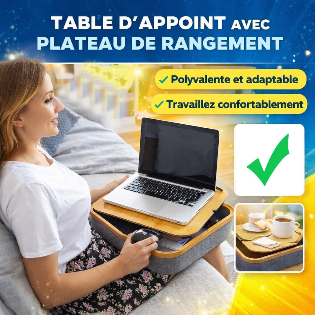 Table d'appoint avec Plateau de Rangement