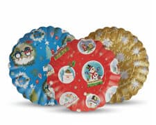 Gebäckschalen Plätzchenschalen für Weihnachtsgebäck Pappe O 23 cm verschiedene Motive, 2 Stk
