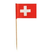 Flaggenpicker Fahnenpicker Deko-Picker Land 'Schweiz', 100 Stk.