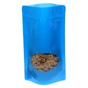 Standbodenbeutel PET blau glänzend, mit Fenster, 160x270x80mm, 750 ml, 500 Stk.