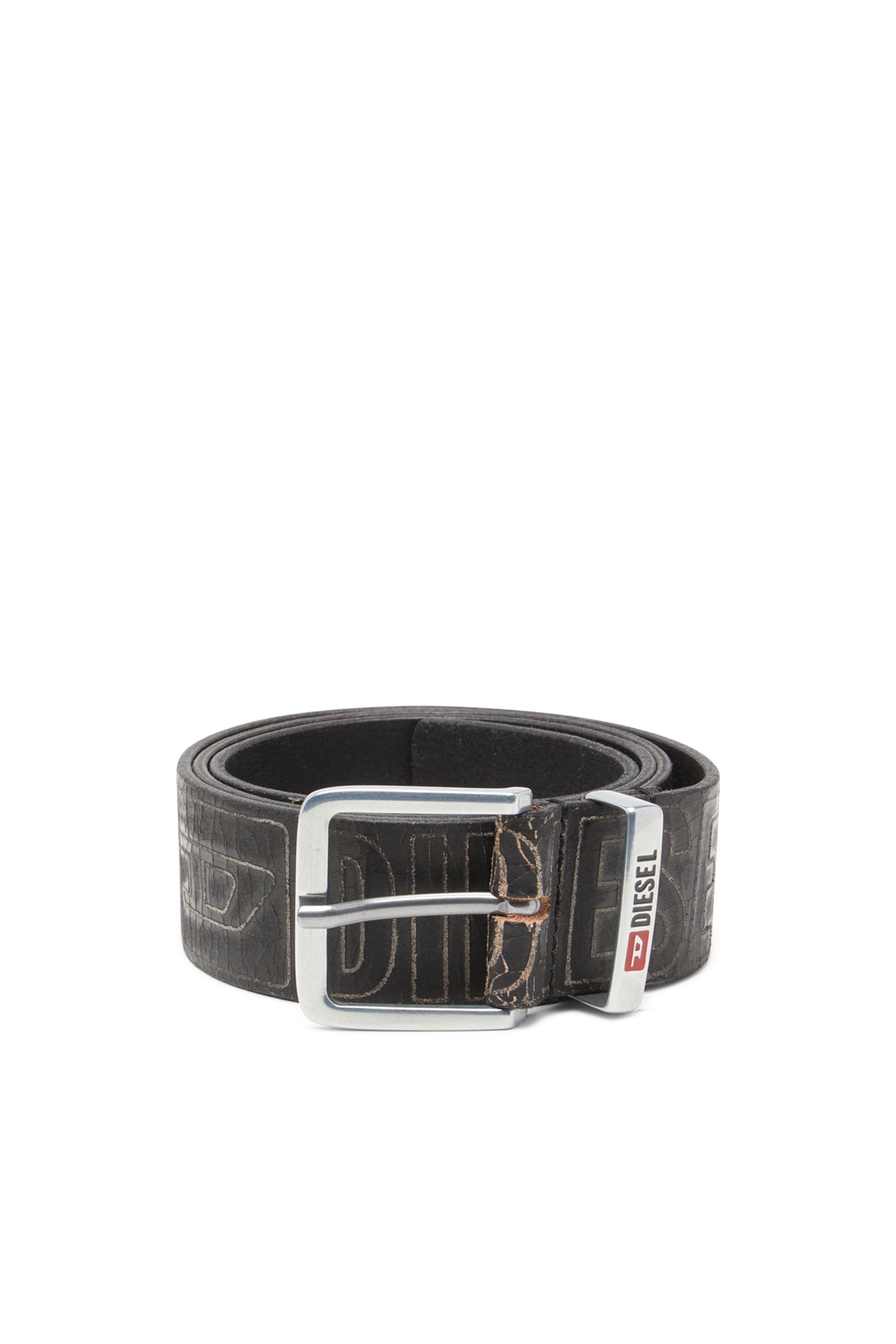 Diesel - Gürtel aus Leder mit 4 cm Logo - Gürtel - Herren - Schwarz