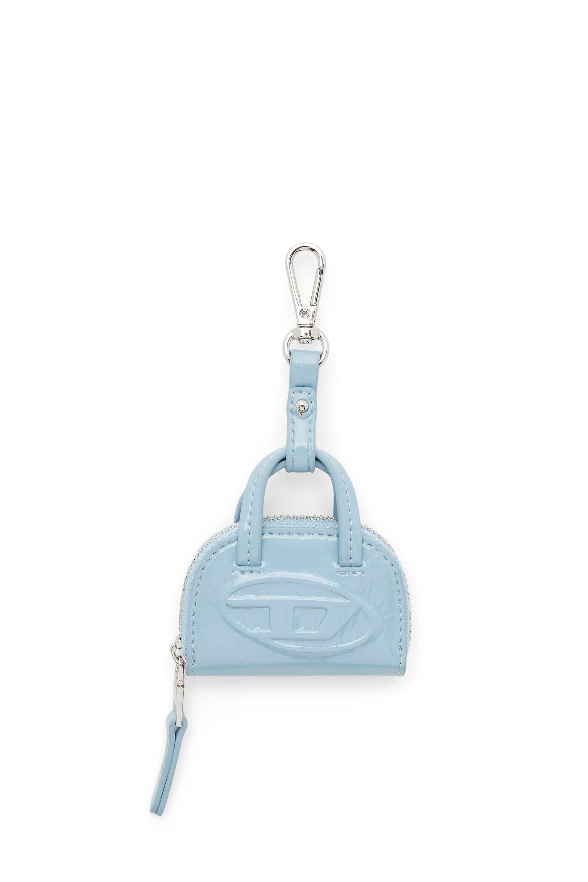 Diesel - Taschenanhänger aus glänzendem, geknittertem Naplak - Charms und Schlüsselanhänger - Damen - Blau
