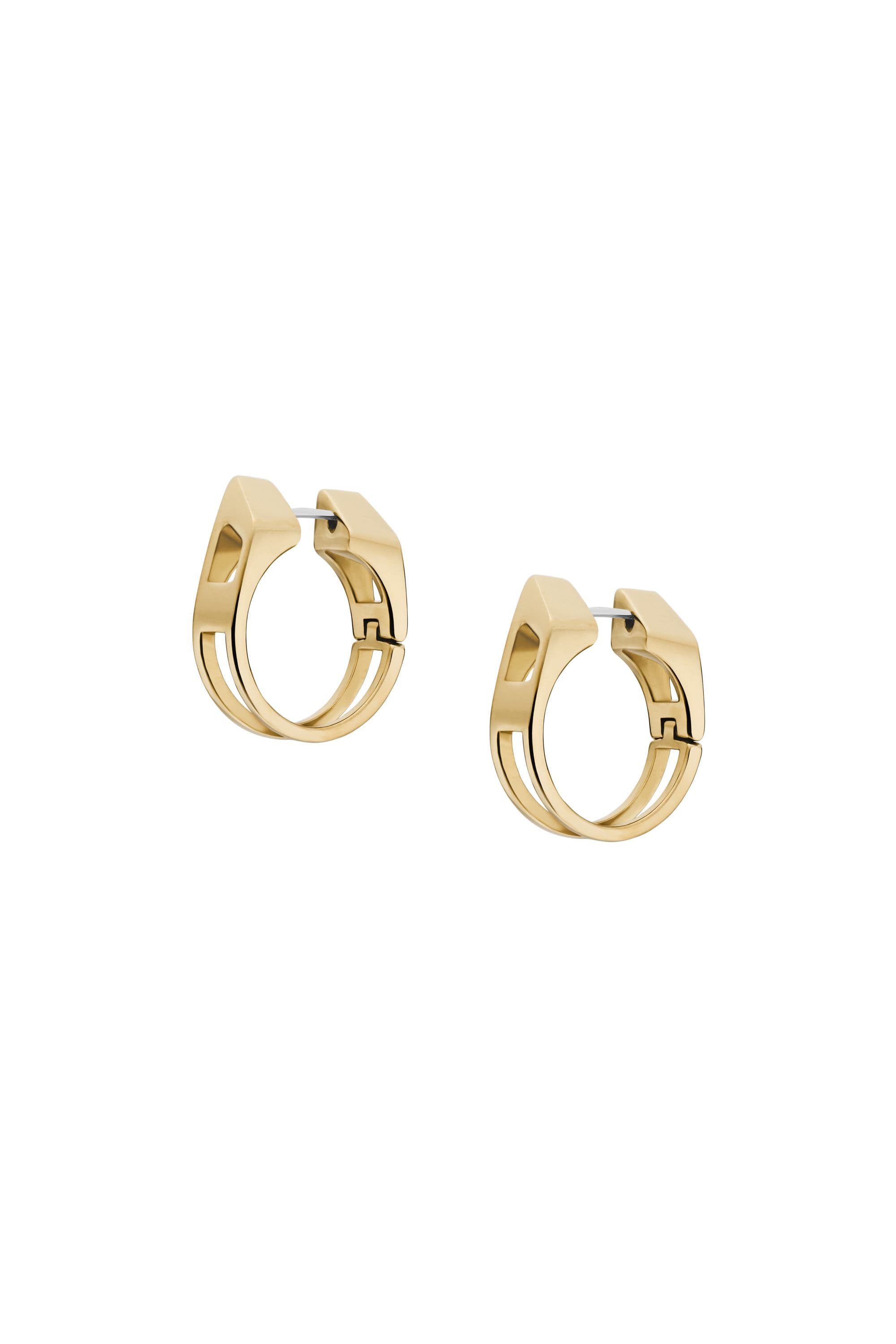Diesel - Creolen-Ohrringe aus goldfarbenem Edelstahl - Ohrringe - Unisex - Gold