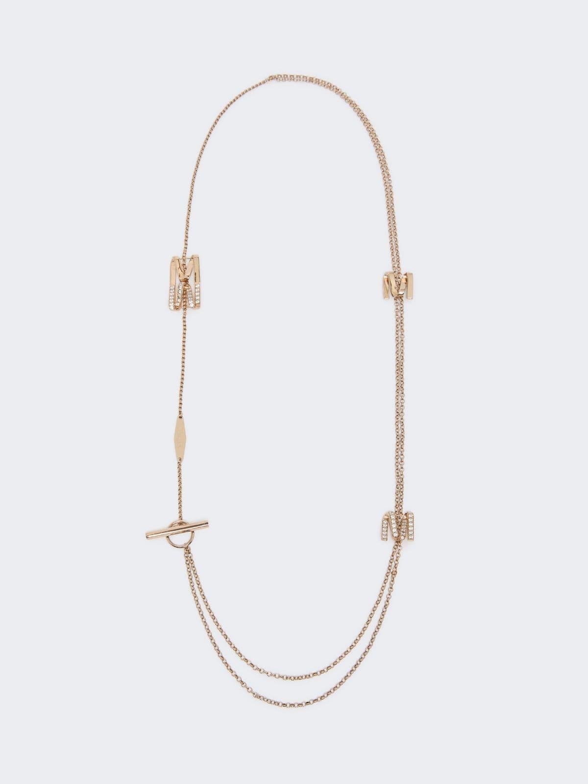 Max Mara Damen - Lange Halskette mit Monogramm-Details - Creme