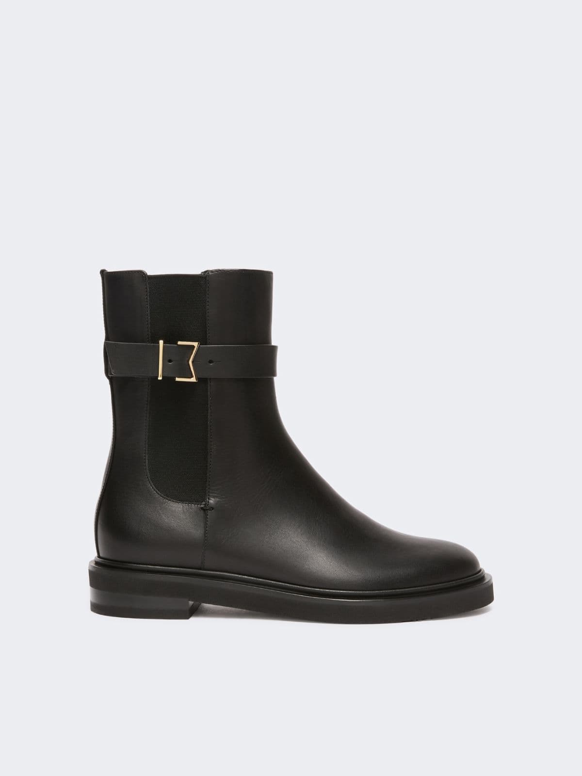 Max Mara Damen - Chelsea-Stiefeletten aus Leder - Schwarz - Größe 40
